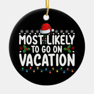 Am wahrscheinlichsten fährt die Weihnachtsfamilie Keramik Ornament
