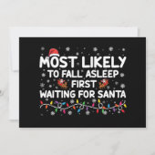 Am wahrscheinlichsten fällt Asleep First Funny Xma Einladung (Vorderseite)