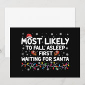Am wahrscheinlichsten fällt Asleep First Funny Xma Einladung (Vorne/Hinten)