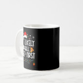 Am wahrscheinlichsten fällt Asleep First Funny Xma Kaffeetasse (Vorderseite Links)
