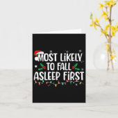 Am wahrscheinlichsten fällt Asleep First Funny Xma Karte (Gelbe Blume)