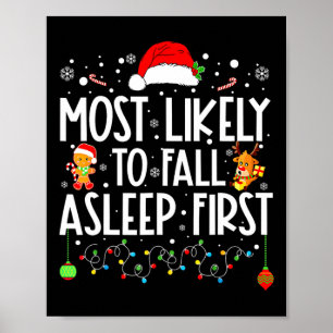 Am wahrscheinlichsten fällt Asleep First Funny Xma Poster