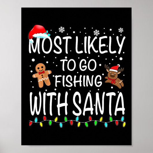Am wahrscheinlichsten fischen mit Santa Fishing Fu Poster (Vorne)