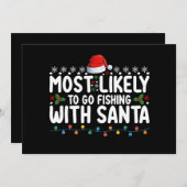 Am wahrscheinlichsten fischen mit Santa Funny Einladung (Vorne/Hinten)