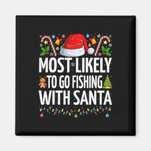 Am wahrscheinlichsten fischen mit Santa Funny Fish Magnet