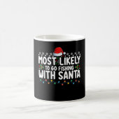 Am wahrscheinlichsten fischen mit Santa Funny Kaffeetasse (Mittel)