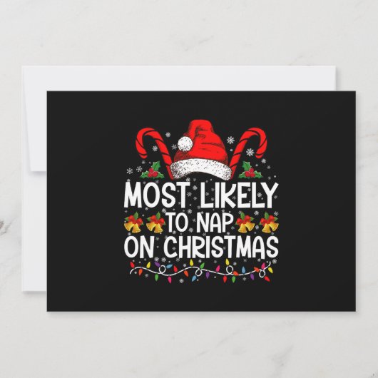 Am wahrscheinlichsten für das Nickerchen am Weihna Einladung (Vorderseite)