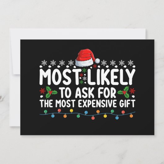 Am wahrscheinlichsten für das teuerste Geschenk Ch Einladung (Vorderseite)