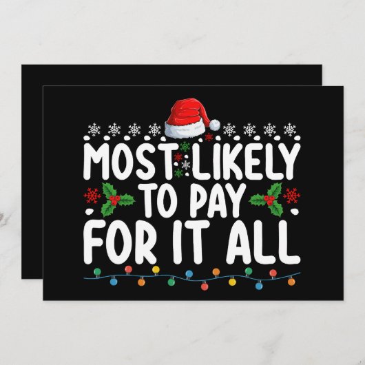 Am wahrscheinlichsten für sie alle Weihnachtsfamil Einladung (Vorne/Hinten)