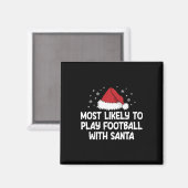 Am Wahrscheinlichsten Fußball Mit Santa Spielt Magnet (Vorderseite/Rückseite)