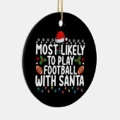 Am wahrscheinlichsten Fußball mit Weihnachten spie Keramik Ornament (Rechts)