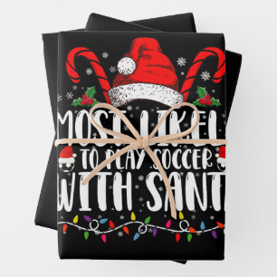 Am wahrscheinlichsten Fußball spielen mit Weihnach Geschenkpapier Set