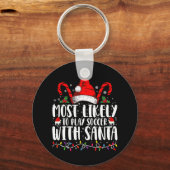 Am wahrscheinlichsten Fußball spielen mit Weihnach Schlüsselanhänger (Vorderseite)