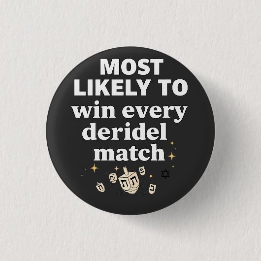 Am wahrscheinlichsten gewinnt jedes Dreidel Match Button (Vorderseite)