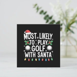 Am Wahrscheinlichsten Golf Mit Santa Family Xmas S Feiertagskarte