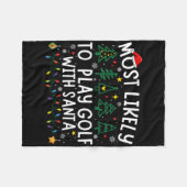 Am wahrscheinlichsten Golf mit Santa Matching Chri Fleecedecke (Vorderseite (Horizontal))