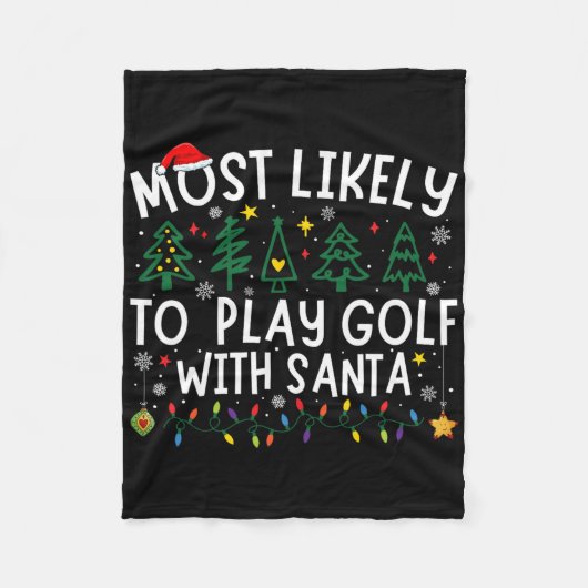 Am wahrscheinlichsten Golf mit Santa Matching Chri Fleecedecke (Vorderseite)