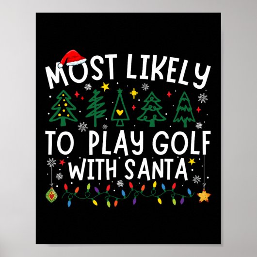 Am wahrscheinlichsten Golf mit Santa Matching Chri Poster (Vorne)