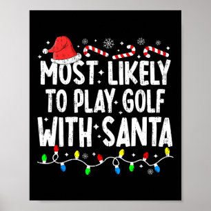 Am wahrscheinlichsten Golf mit Santa Matching Chri Poster