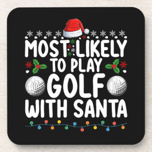 Am Wahrscheinlichsten Golf Mit Santa Weihnachten S Getränkeuntersetzer