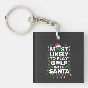 Am wahrscheinlichsten Golf mit Weihnachten T-Shirt Schlüsselanhänger