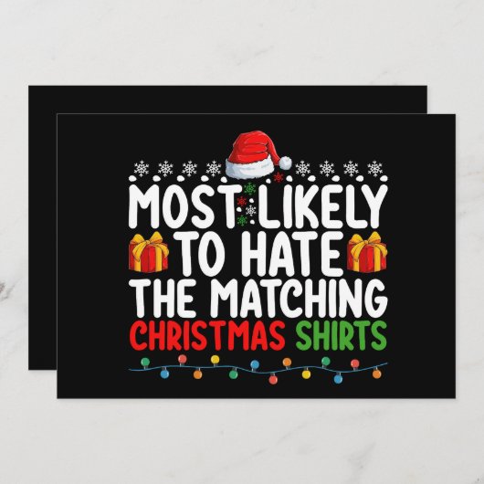 Am wahrscheinlichsten hassen die passenden Weihnac Einladung (Vorne/Hinten)