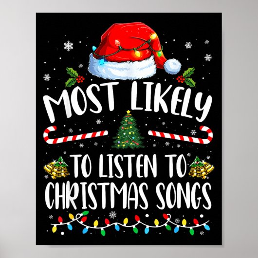 Am wahrscheinlichsten hört man Weihnachtslieder Fa Poster (Vorne)