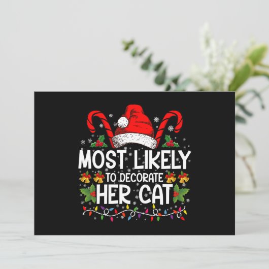 Am wahrscheinlichsten, ihre Katzen Familie zu deko Einladung (Stehend Vorderseite)