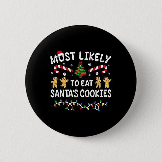 Am wahrscheinlichsten isst man Weihnachtsfamilien Button (Vorderseite)