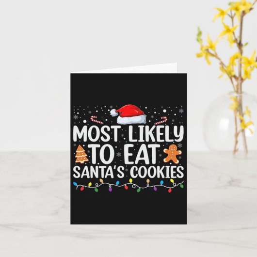 Am wahrscheinlichsten isst man Weihnachtsfamilien Karte (Gelbe Blume)