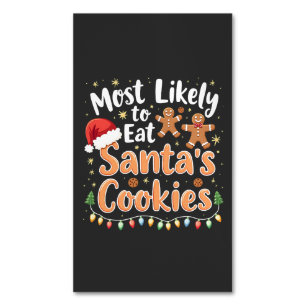 Am Wahrscheinlichsten isst Santa's Cookies Santa H Magnetische Visitenkarte