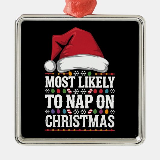 Am wahrscheinlichsten ist das Nickerchen auf Weihn Ornament Aus Metall (Vorne)