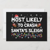 Am wahrscheinlichsten ist der Crash Santas Sleigh  Einladung (Vorderseite)