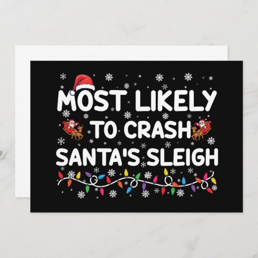 Am wahrscheinlichsten ist der Crash Santas Sleigh Einladung (Vorne/Hinten)