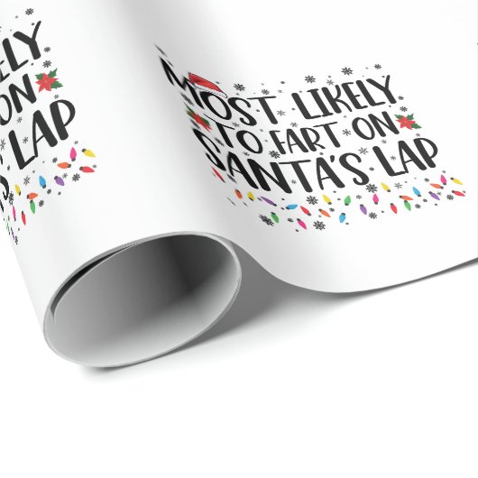 Am wahrscheinlichsten ist die Furz auf Santas Lap Geschenkpapier (Rolleneckpunkt)