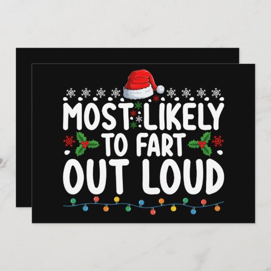 Am wahrscheinlichsten ist die Furz der Weihnachtsf Einladung (Vorne/Hinten)