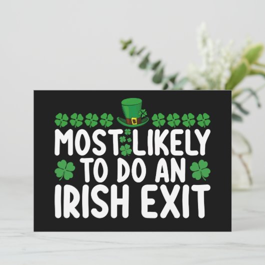 Am wahrscheinlichsten ist ein irischer Exit St Pat Einladung (Stehend Vorderseite)