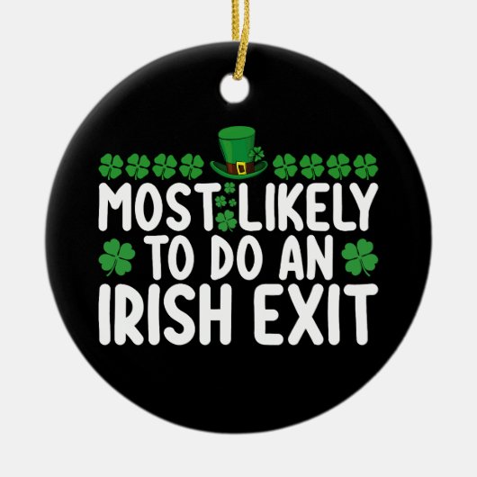 Am wahrscheinlichsten ist ein irischer Exit St Pat Keramik Ornament (Vorne)