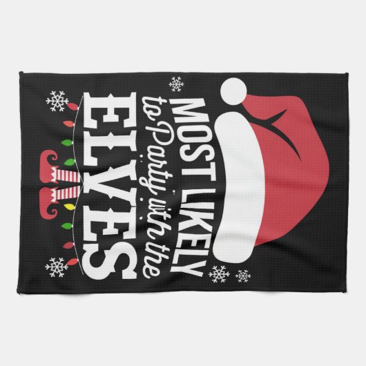 Am wahrscheinlichsten ist ein Party mit den Elfen Geschirrtuch (Horizontal)