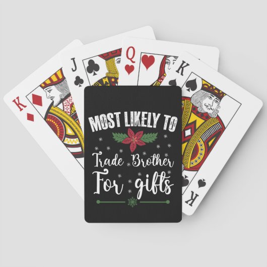 Am wahrscheinlichsten ist es, Brüder zu Weihnachte Spielkarten (Rückseite)