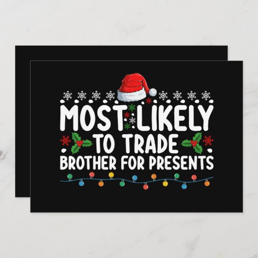 Am wahrscheinlichsten ist es, dass Brother für die Einladung (Vorne/Hinten)