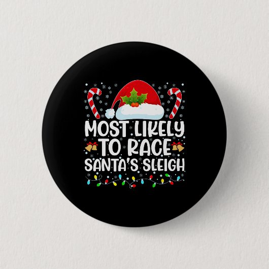Am wahrscheinlichsten ist es, dass Santa's Sleigh- Button (Vorderseite)