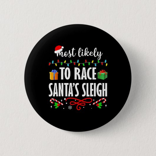 Am wahrscheinlichsten ist es, dass Santa's Sleigh Button (Vorderseite)