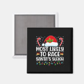 Am wahrscheinlichsten ist es, dass Santa's Sleigh- Magnet (Vorderseite/Rückseite)