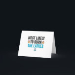 Am wahrscheinlichsten ist es, die Latkes Funny Han Dankeskarte<br><div class="desc">hanukkah, passover, jiddisch, chanukah, jüdisch, menorah, jew, gift, geburtszeit, latke</div>