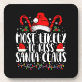 Am wahrscheinlichsten ist es, die Weihnachtsfamili Getränkeuntersetzer (Vorderseite)