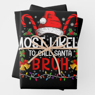 Am wahrscheinlichsten ist es, Santa Bruh Funny Chr Geschenkpapier Set