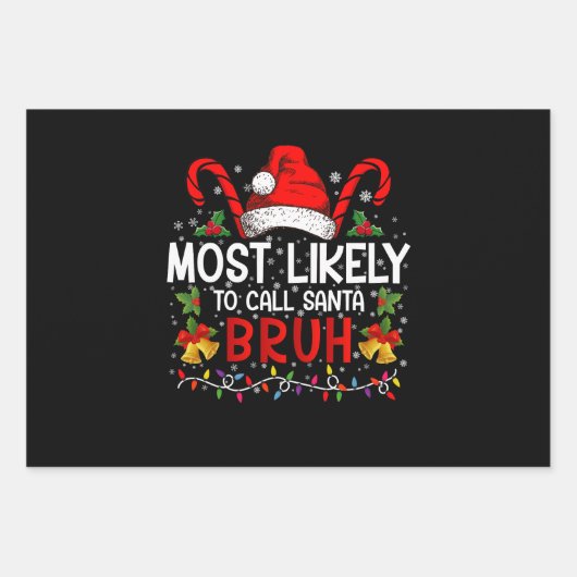 Am wahrscheinlichsten ist es, Santa Bruh Funny Chr Geschenkpapier Set (Vorderseite)