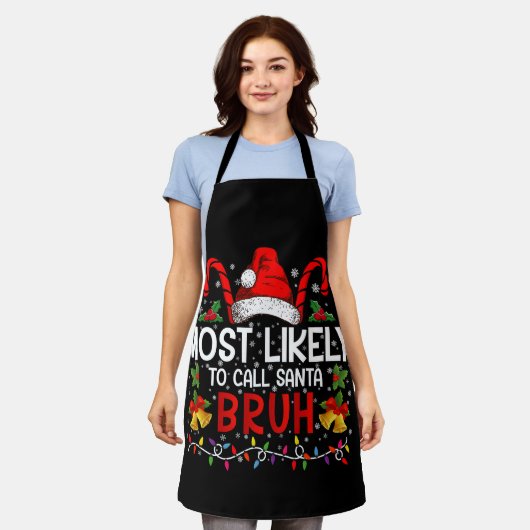 Am wahrscheinlichsten ist es, Santa Bruh Funny Chr Schürze (Getragen)