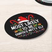 Am wahrscheinlichsten ist Weihnachten des Weihnach Runder Pappuntersetzer (Angewinkelt)